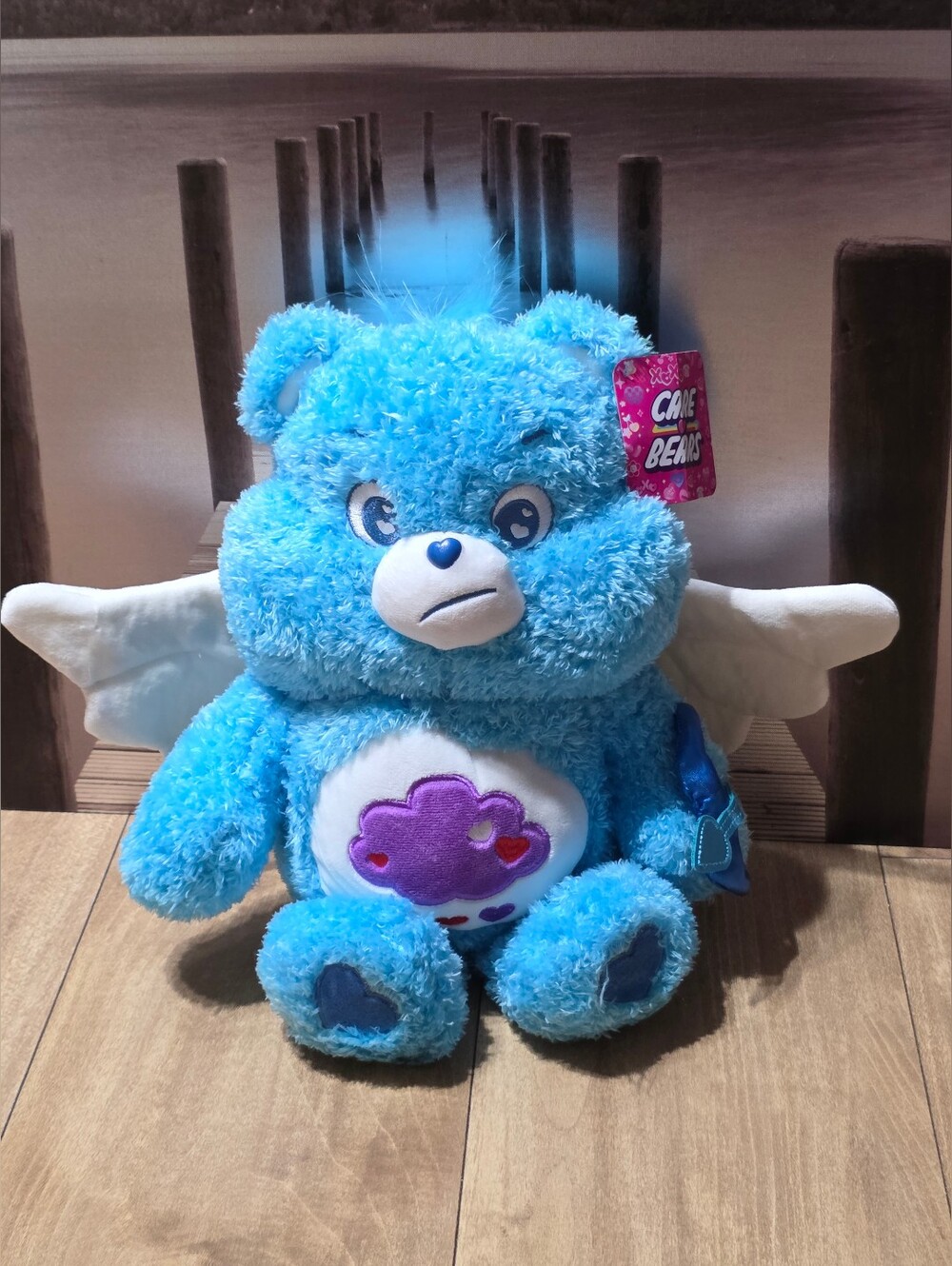 Care Bears Grumpy Bear Cupid Plush Blue Valentine Wings Heart Bow